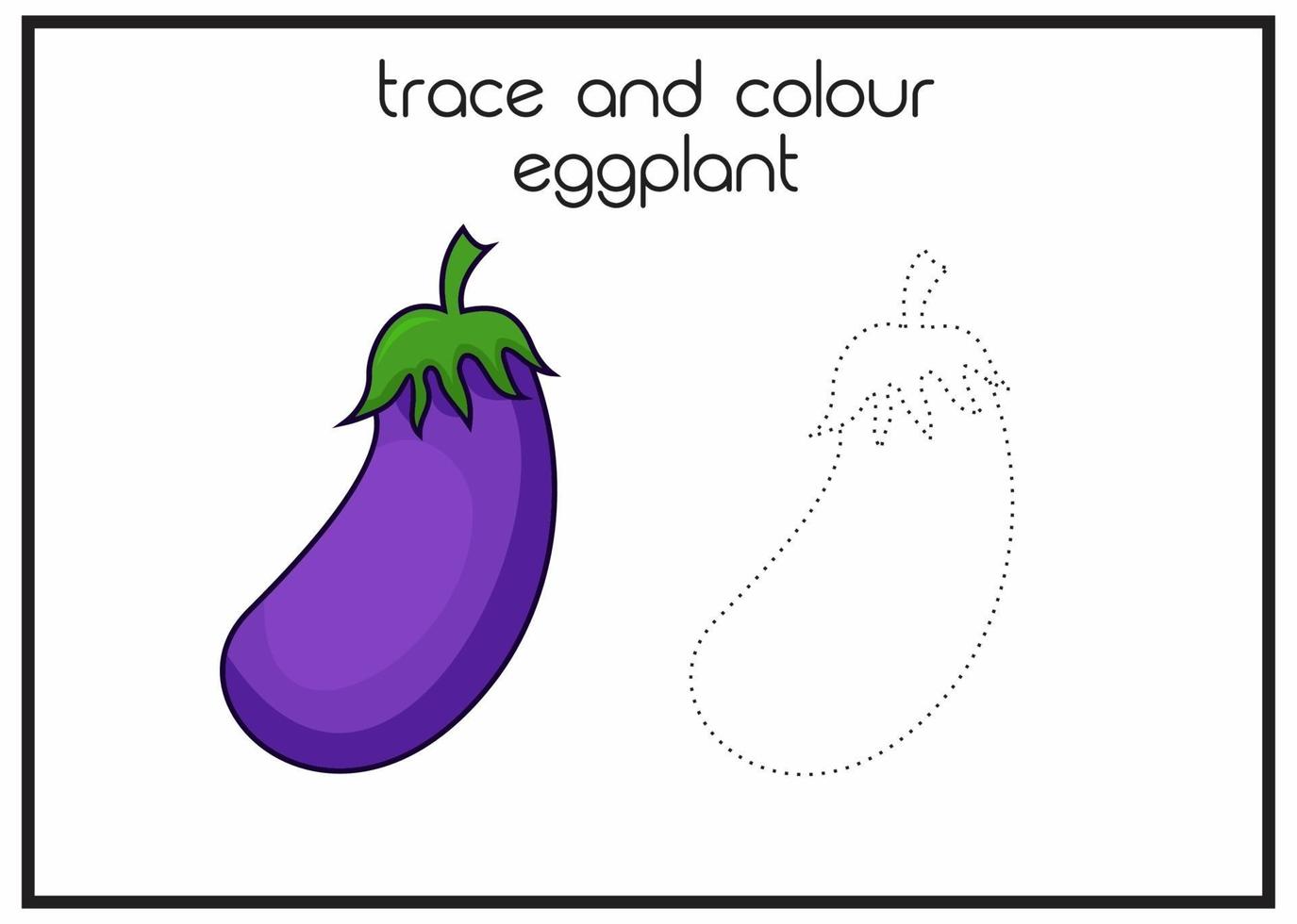 trace and colour eggplant vector