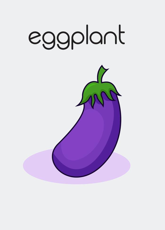 purple eggplant with transparent background vector