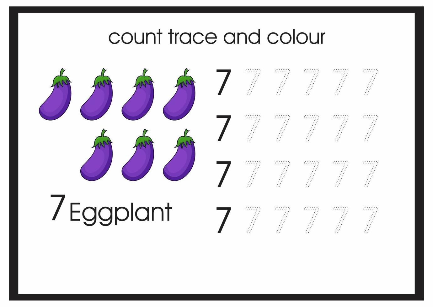 count trace and colour eggplant vector