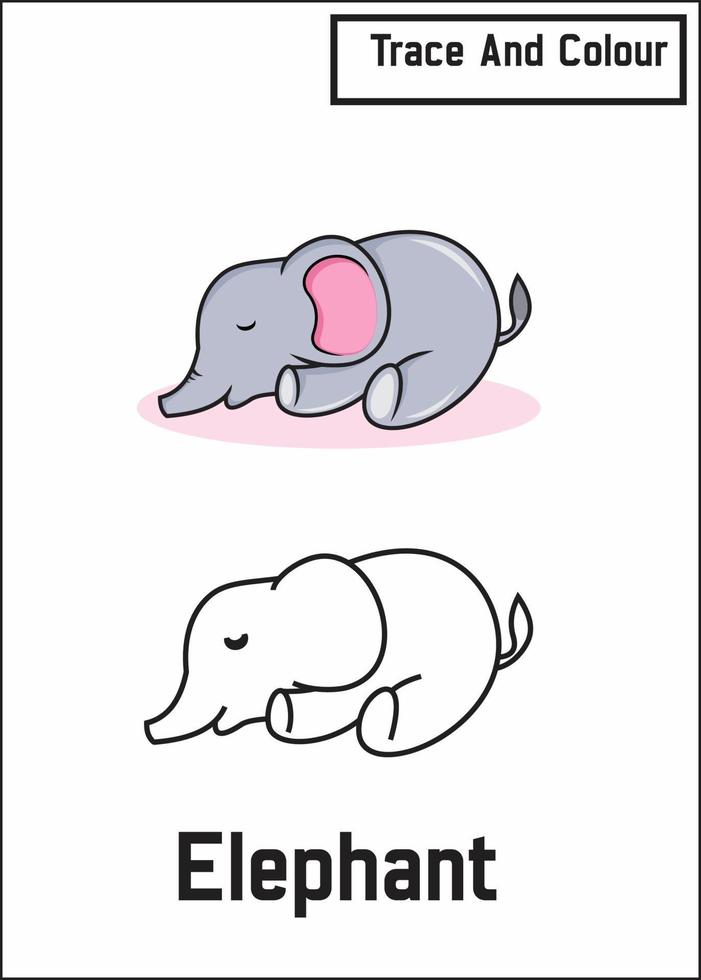 trace and colour elephant vector