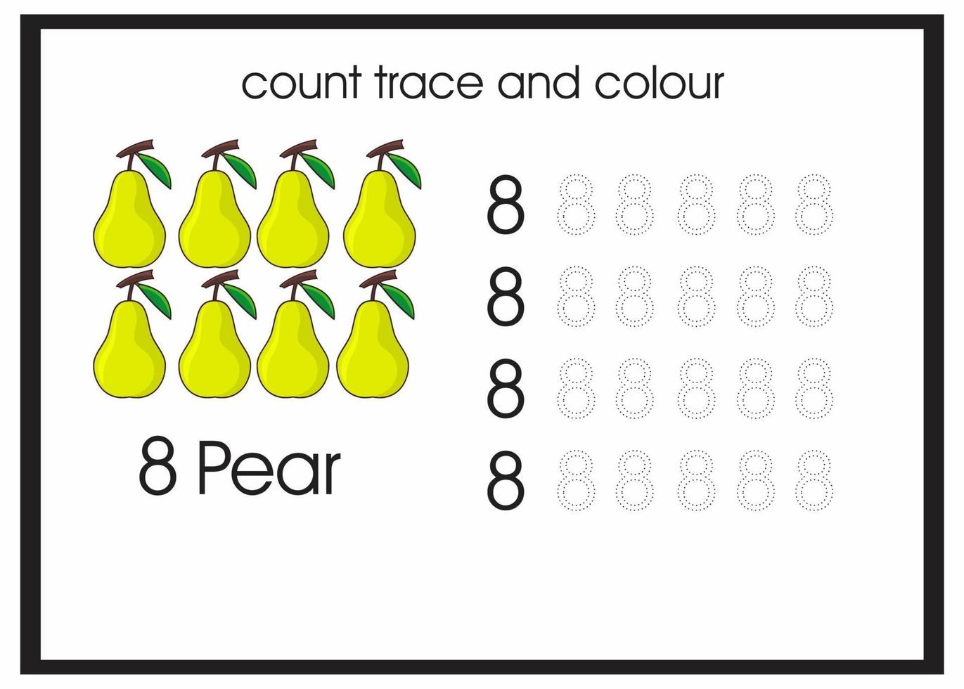 count trace and colour pear vector