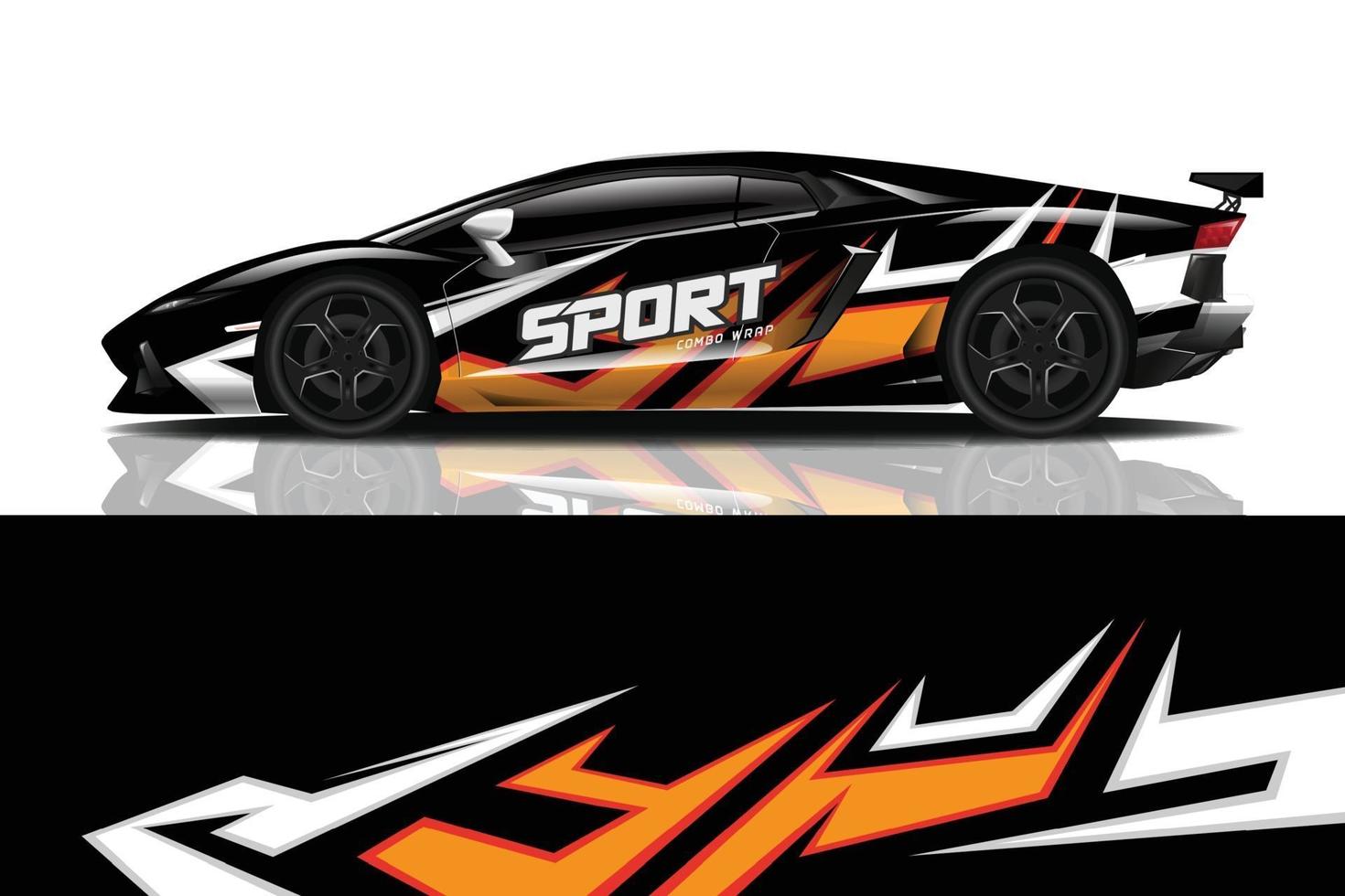 sport car decal wrap design vector