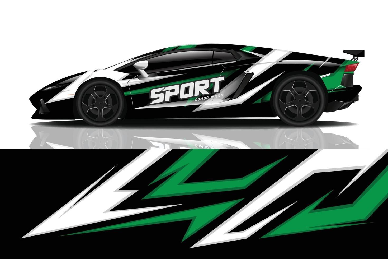 sport car decal wrap design vector