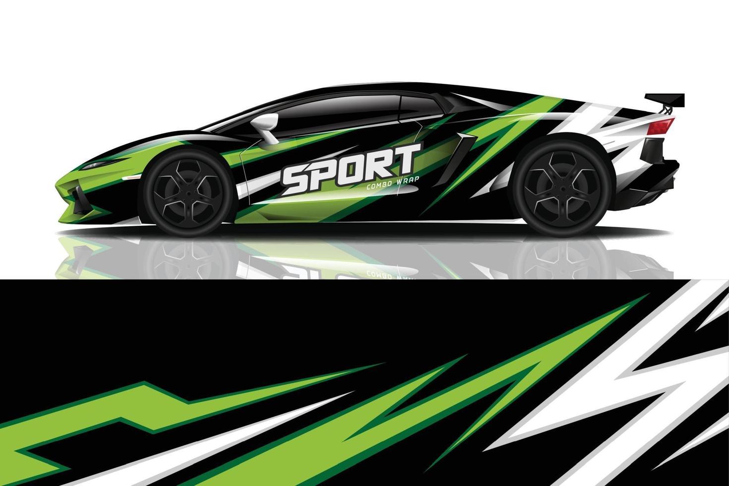 sport car decal wrap design vector