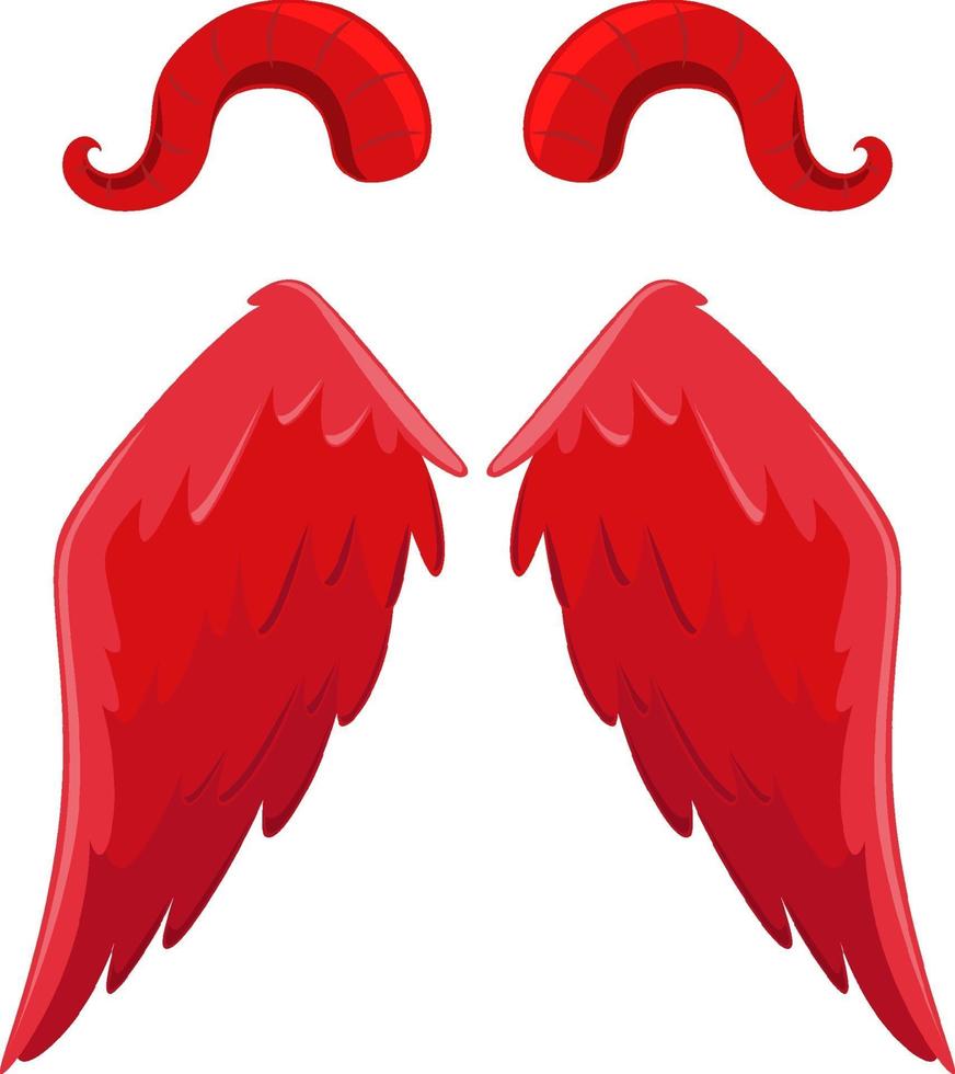 elementos de diseño de diablo y ángel vector