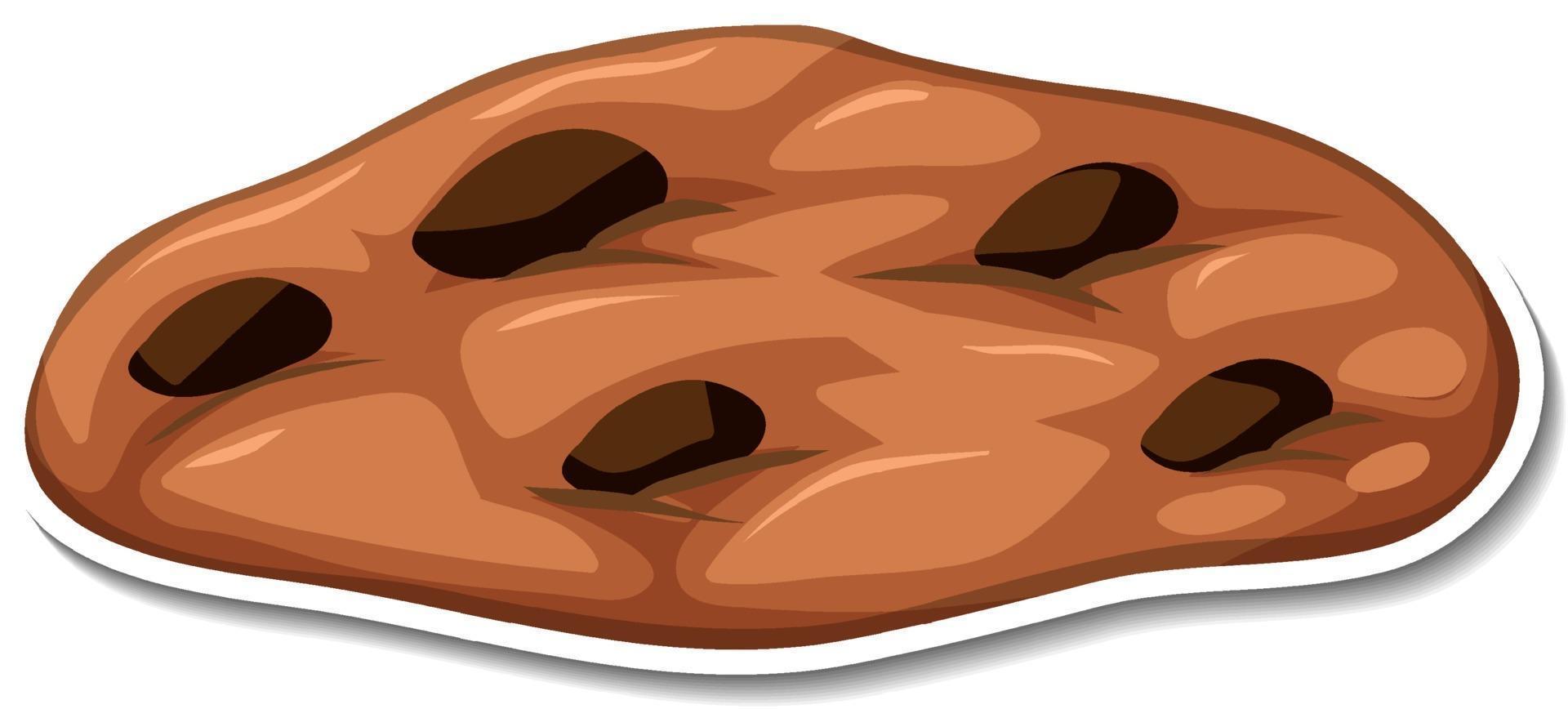 Chocolate chip cookies sticker on white background vector