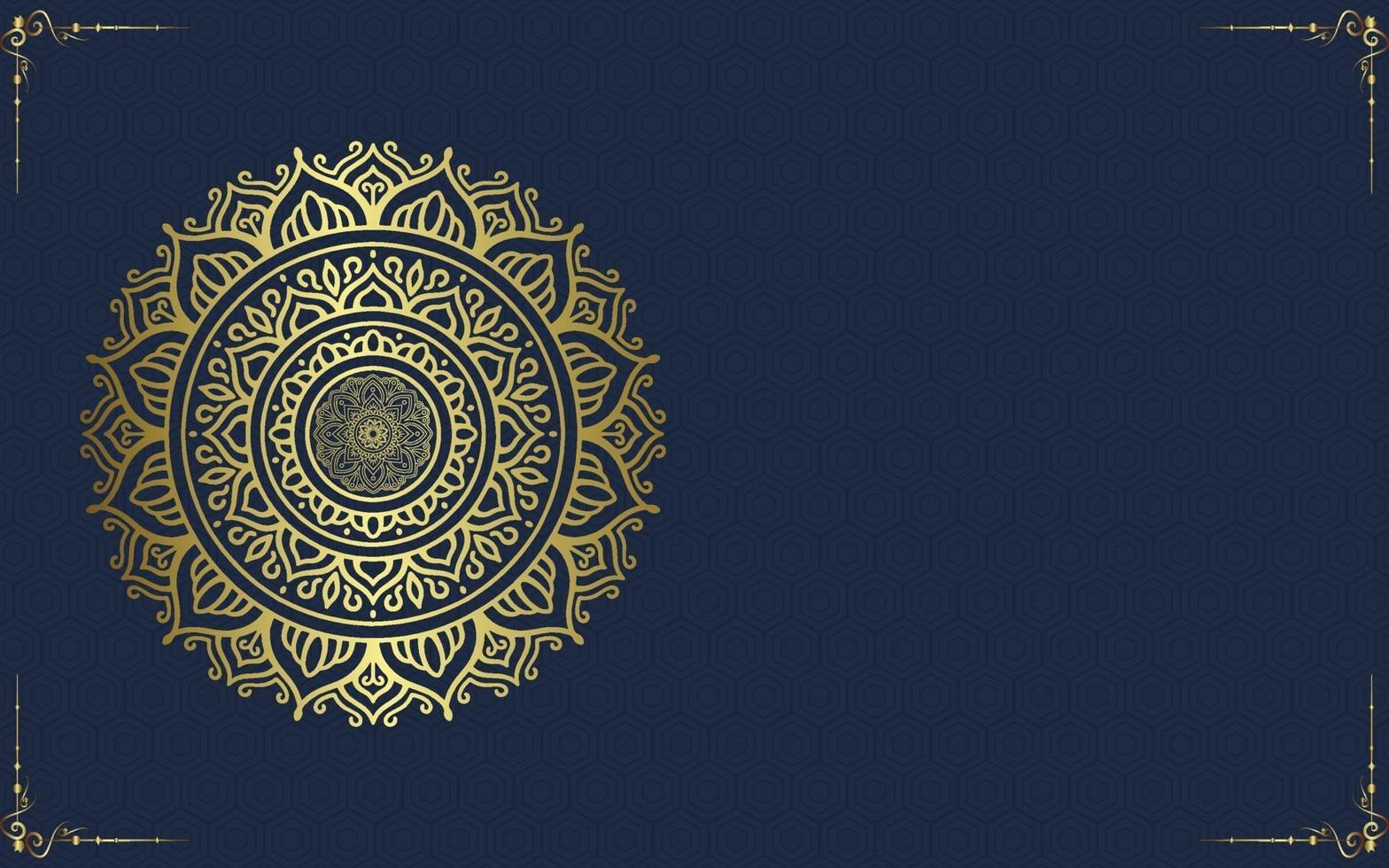 Fondo de mandala de lujo con arabescos dorados vector gratuito