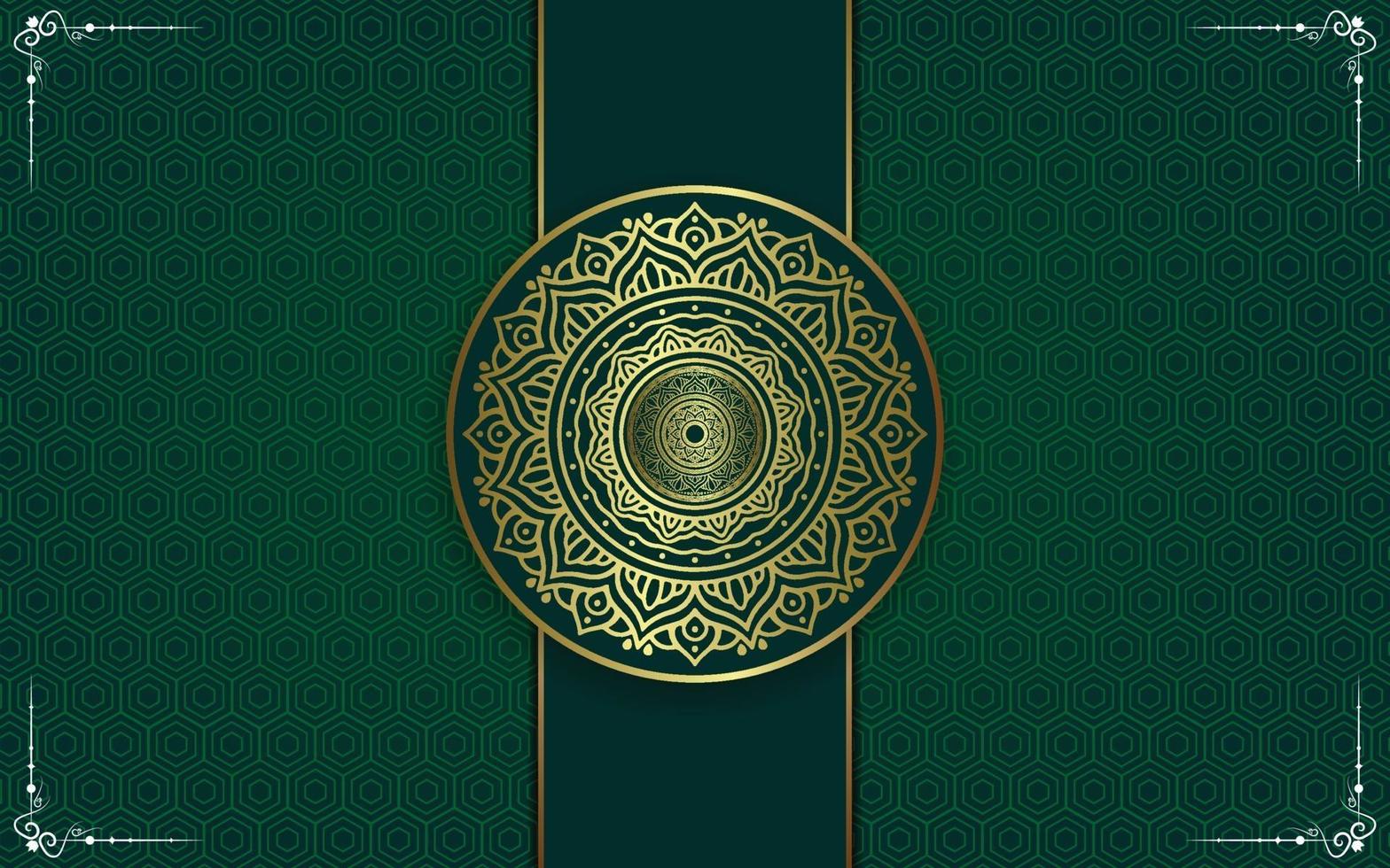 Luxury mandala background with golden arabesque Free Vector