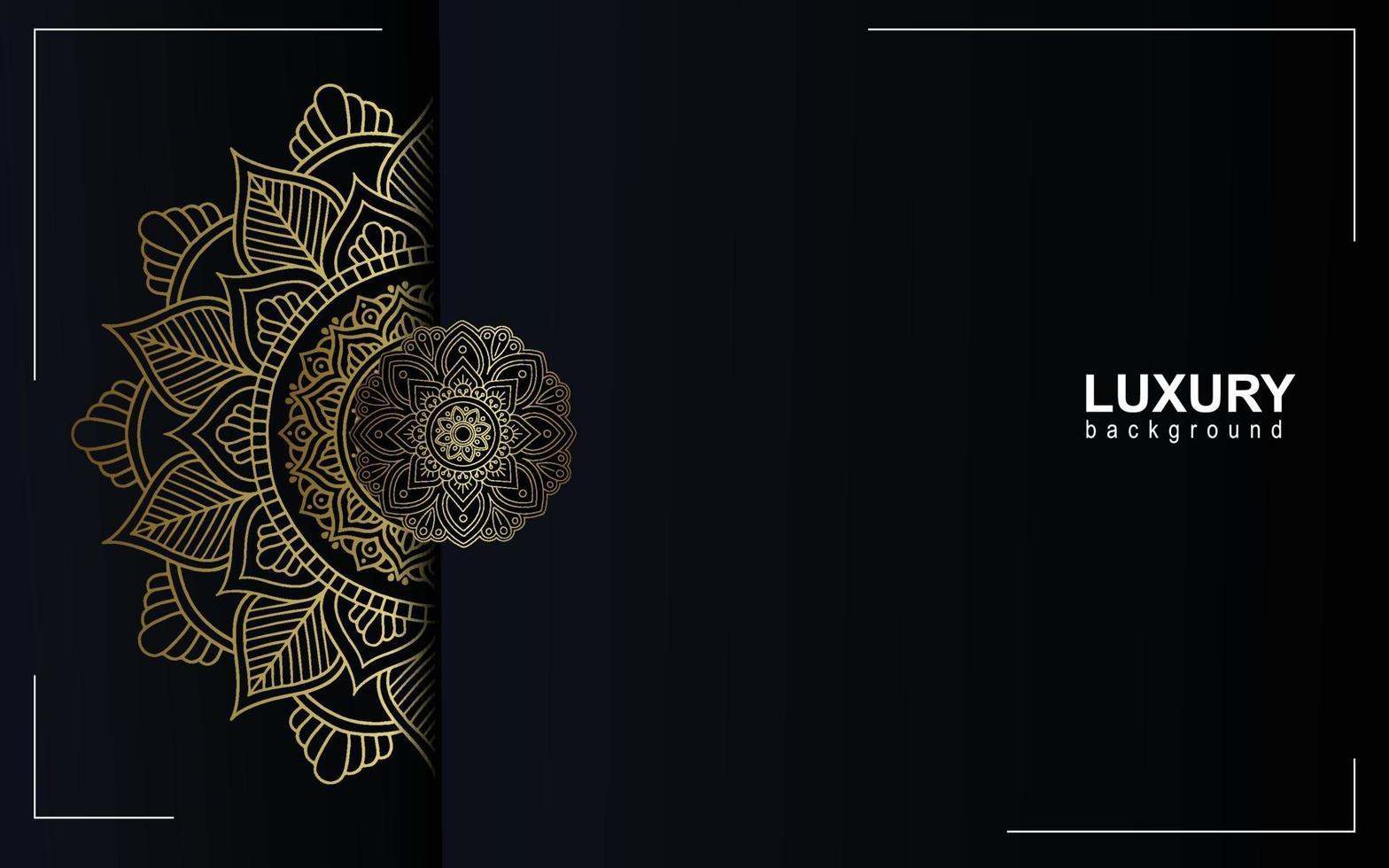 Luxury gold mandala ornate background for wedding invitation vector