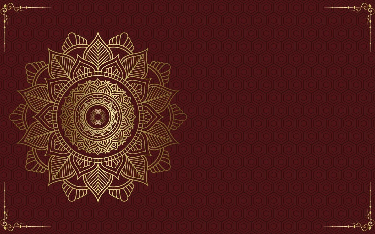 Luxury gold mandala ornate background for wedding invitation vector