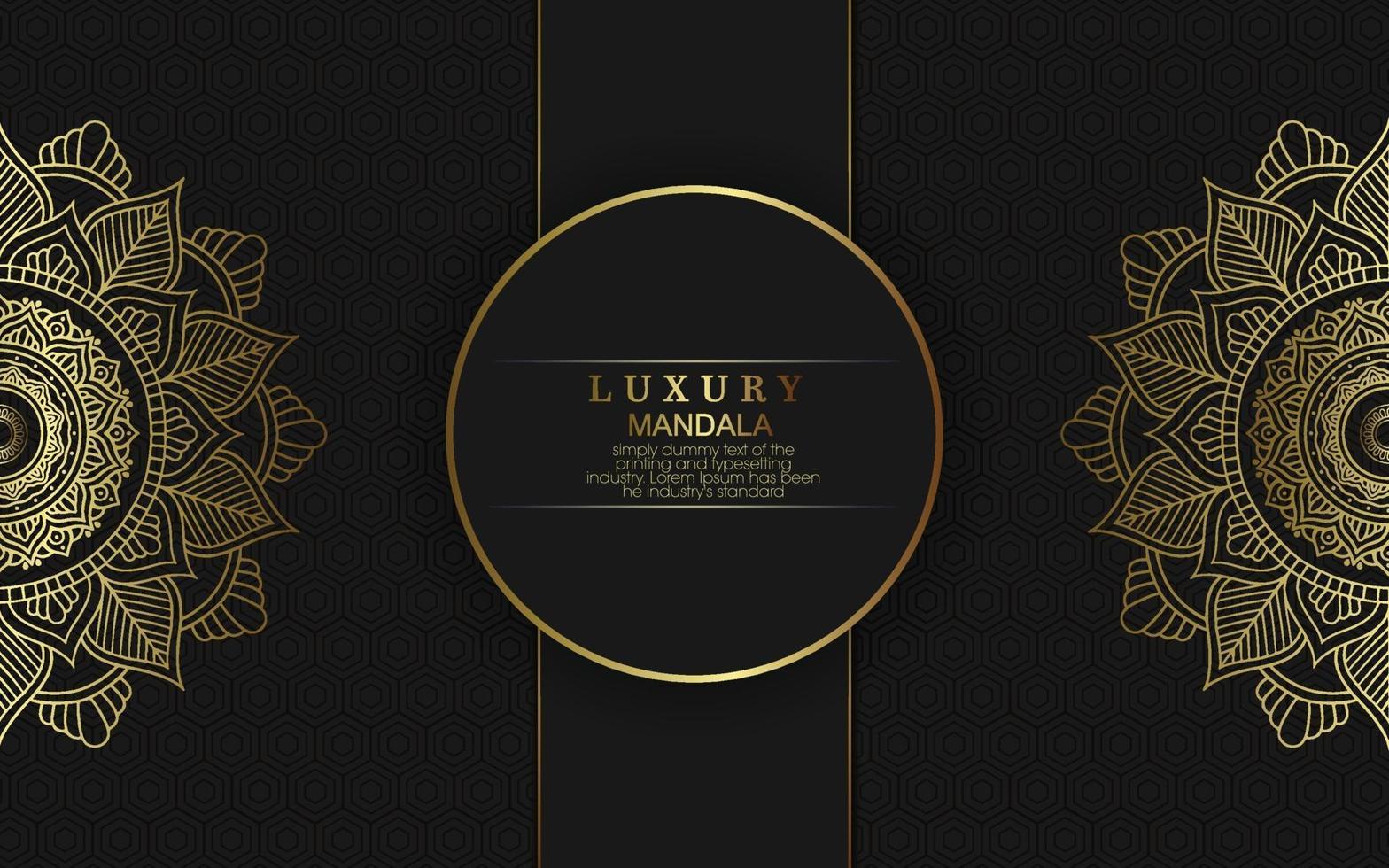 Luxury gold mandala ornate background for wedding invitation vector