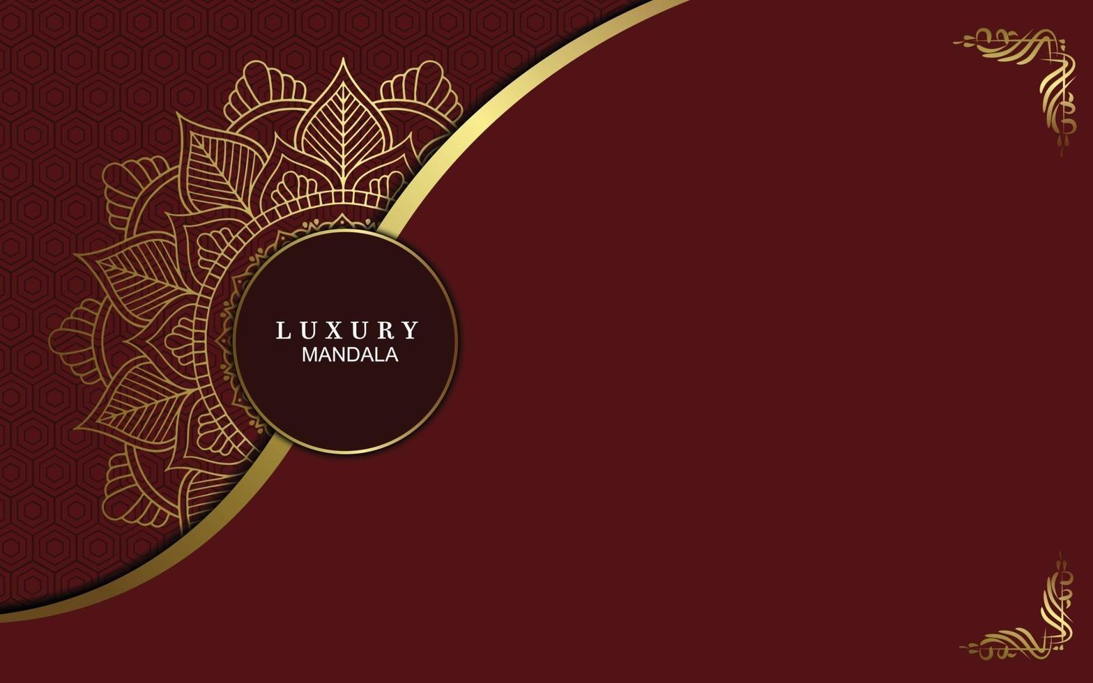 Luxury gold mandala ornate background for wedding invitation vector