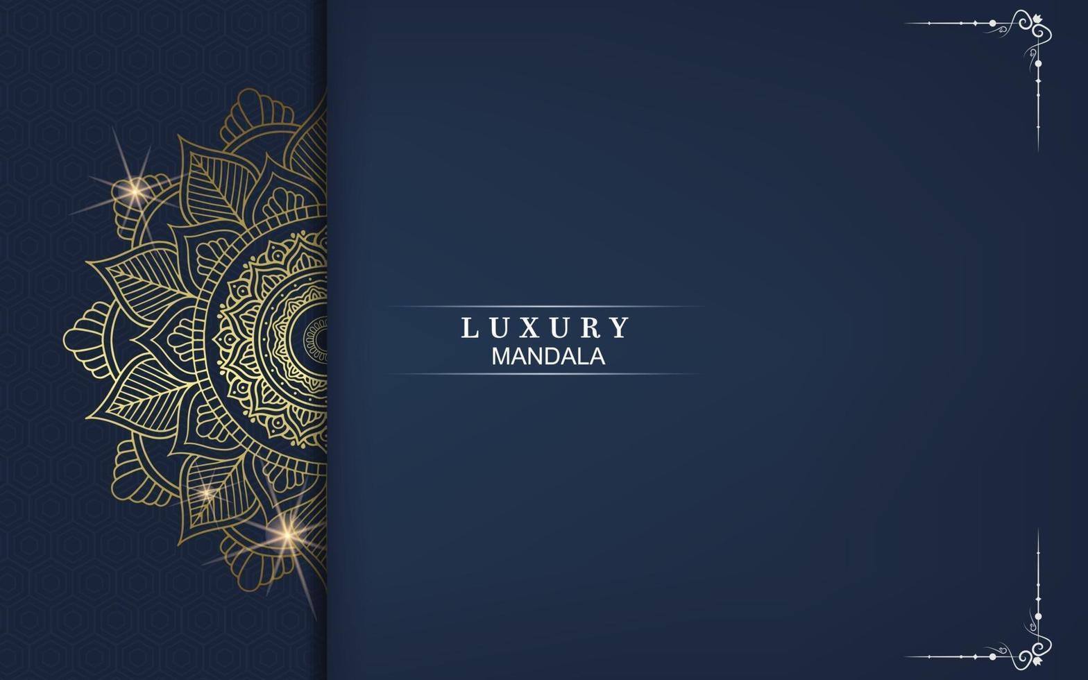 Luxury gold mandala ornate background for wedding invitation vector