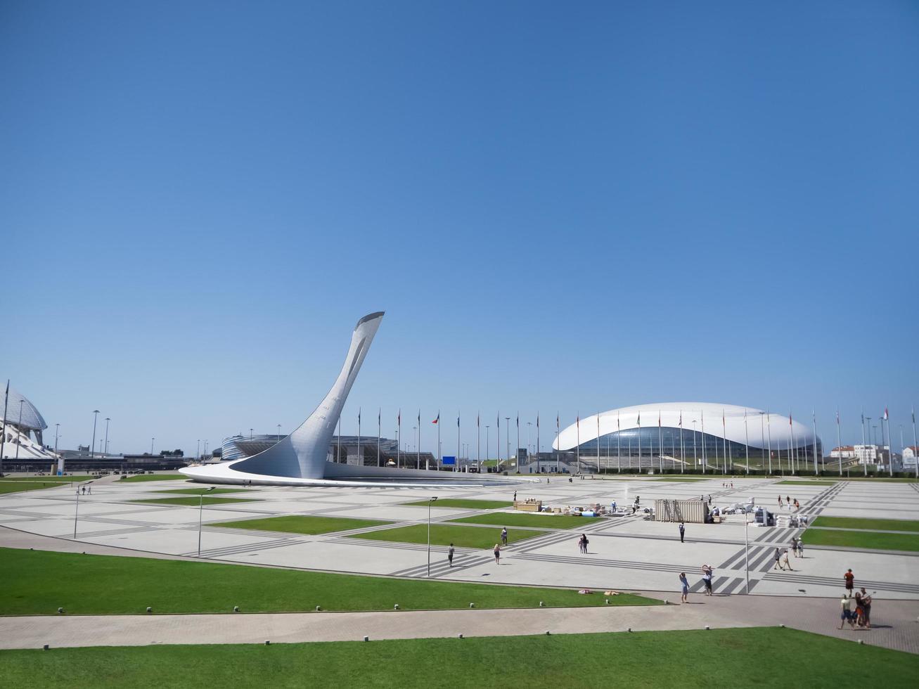 View to the big area in Olympic Park in Sochi, Russia, 2019 photo