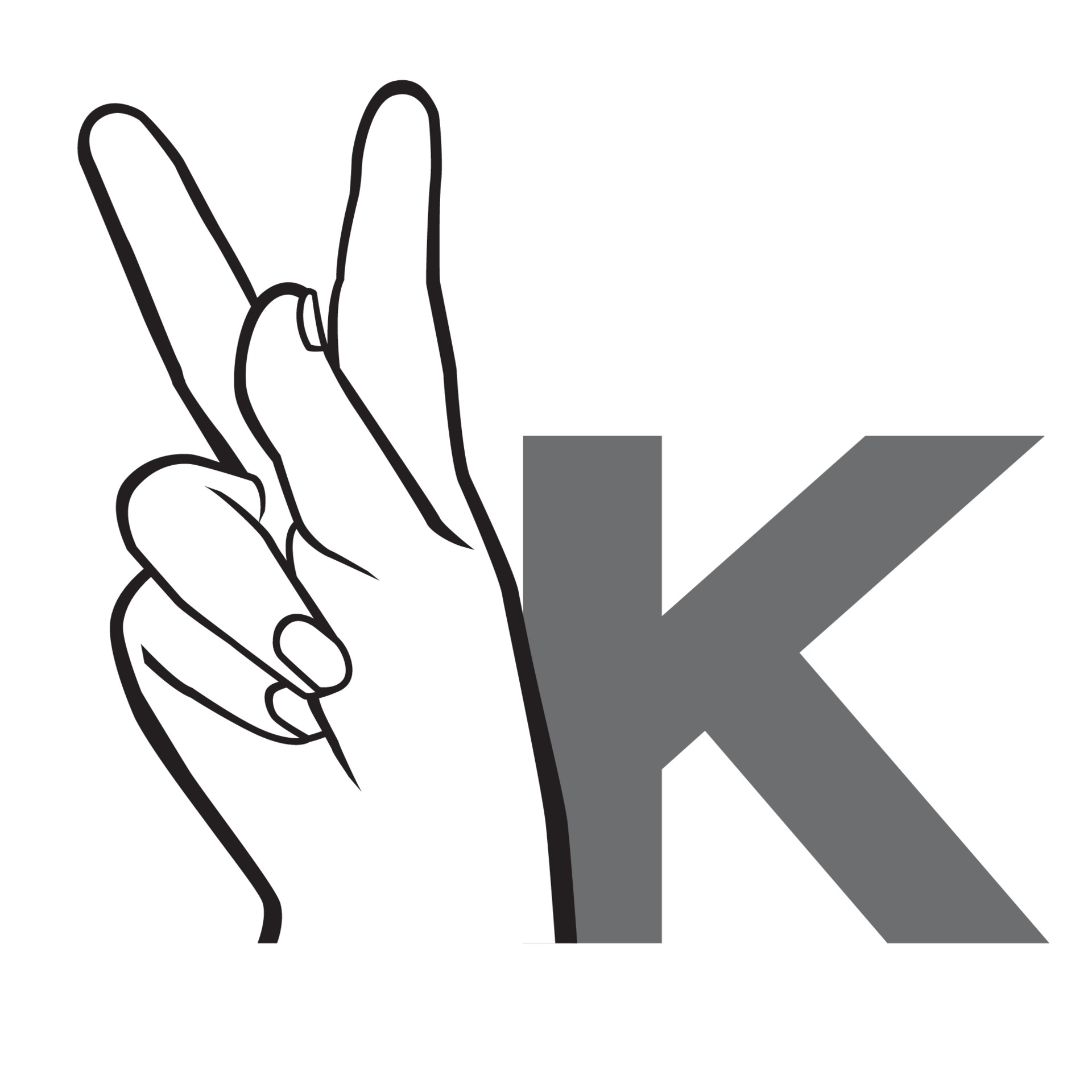 Hand Sign Language Alphabet Letter K Vector Illustration Vector Art At Vecteezy