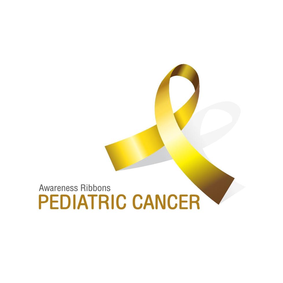 Gold Awareness Ribbons of Pediatric cancerVector illustration. vector