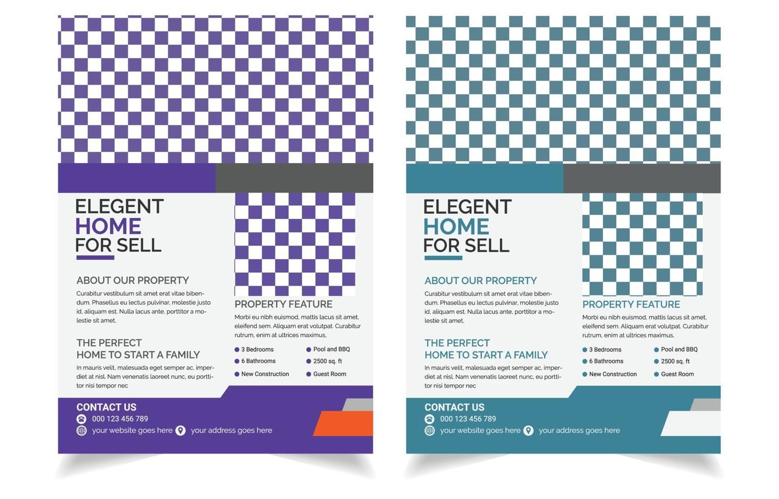 Real estate flyer vector template design.