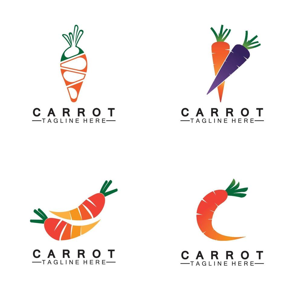 Carrot logo vector icon illustration design template