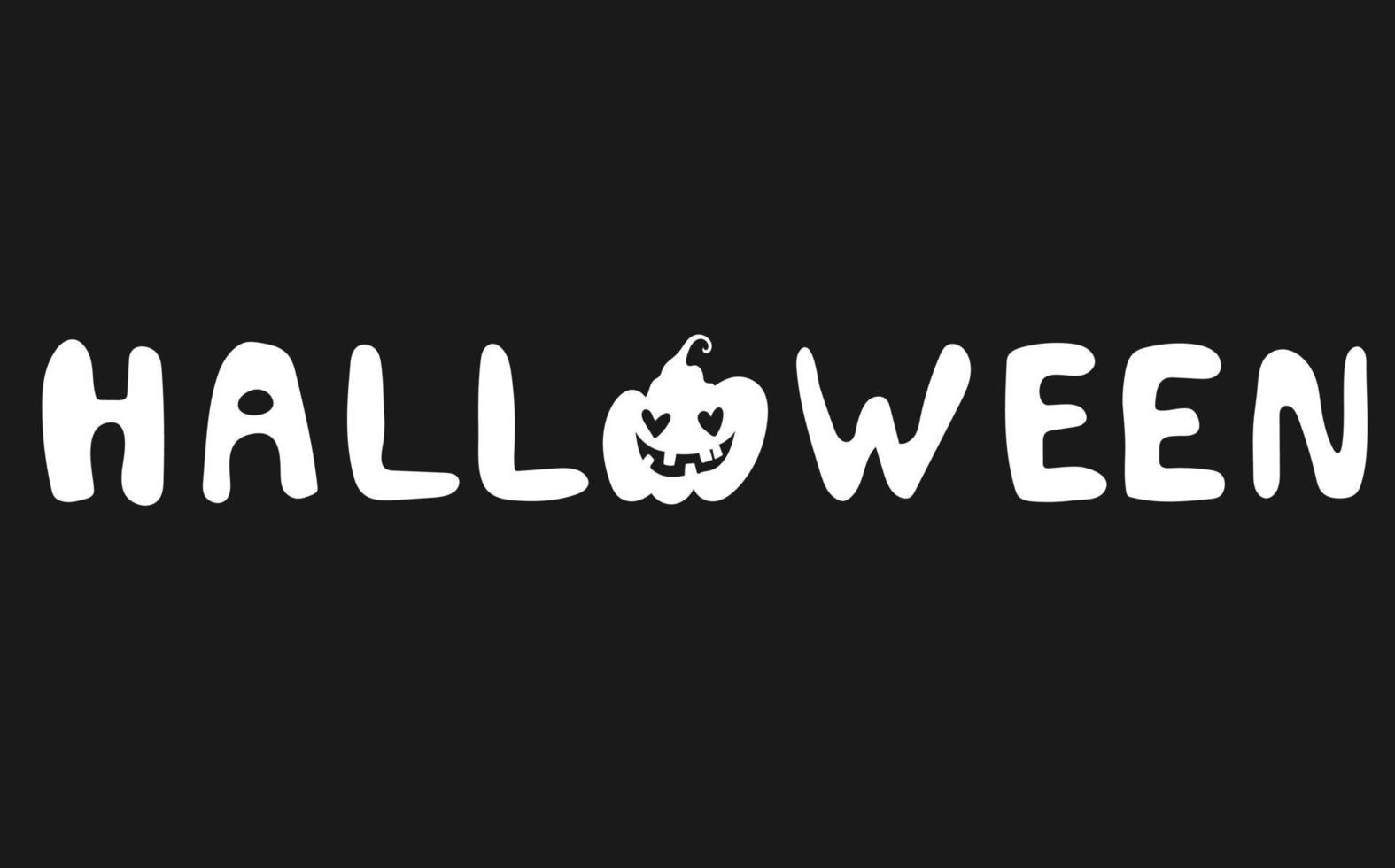 halloween texto siluetas aislado blanco calabaza vector