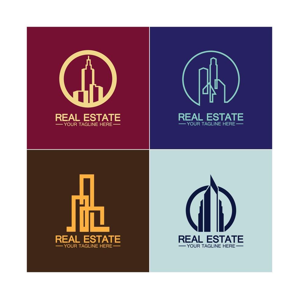 Diseño de ilustración de vector de logotipo de empresa inmobiliaria