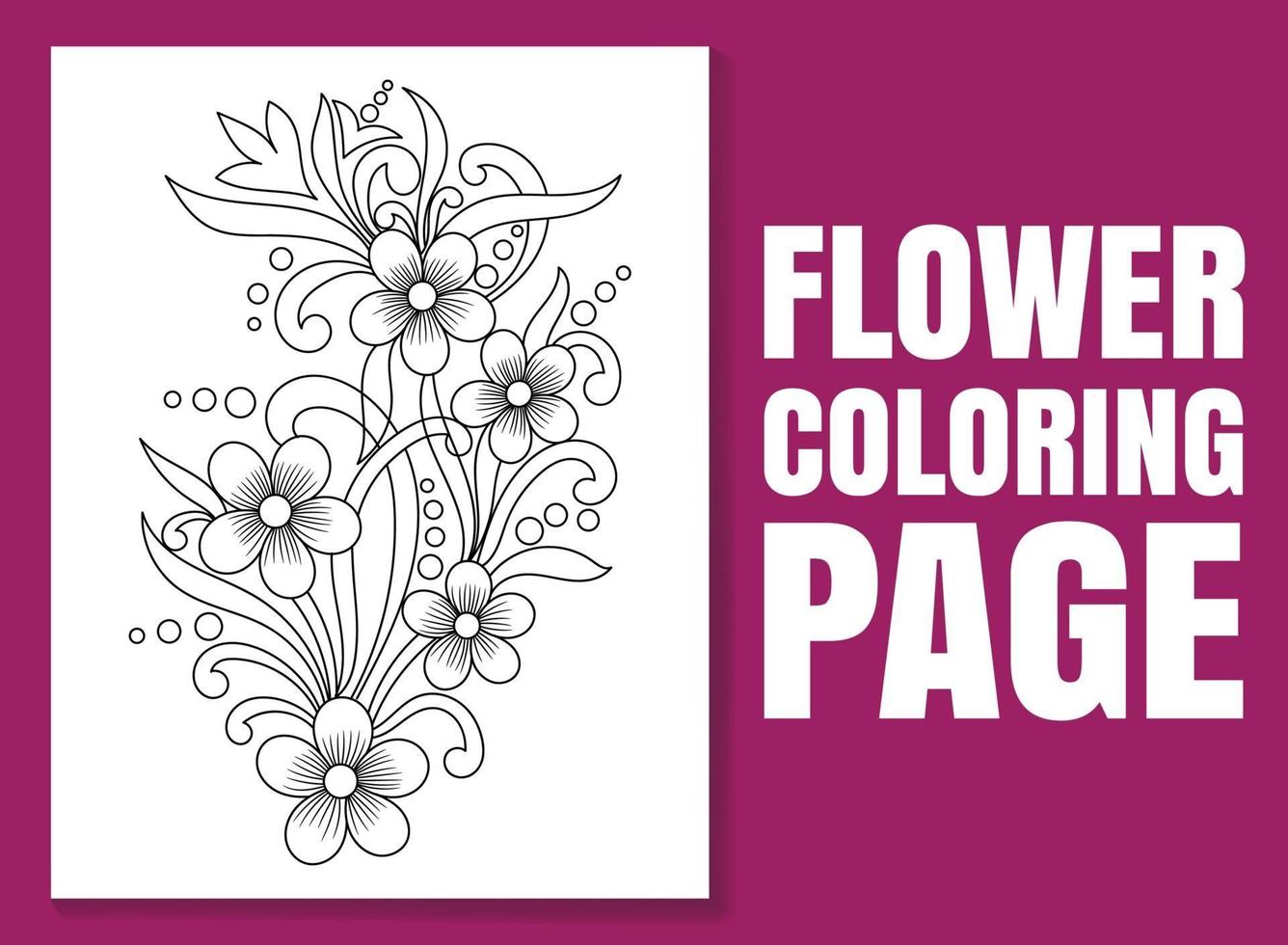 Flower coloring page for adults and children. coloring page doodle. vector