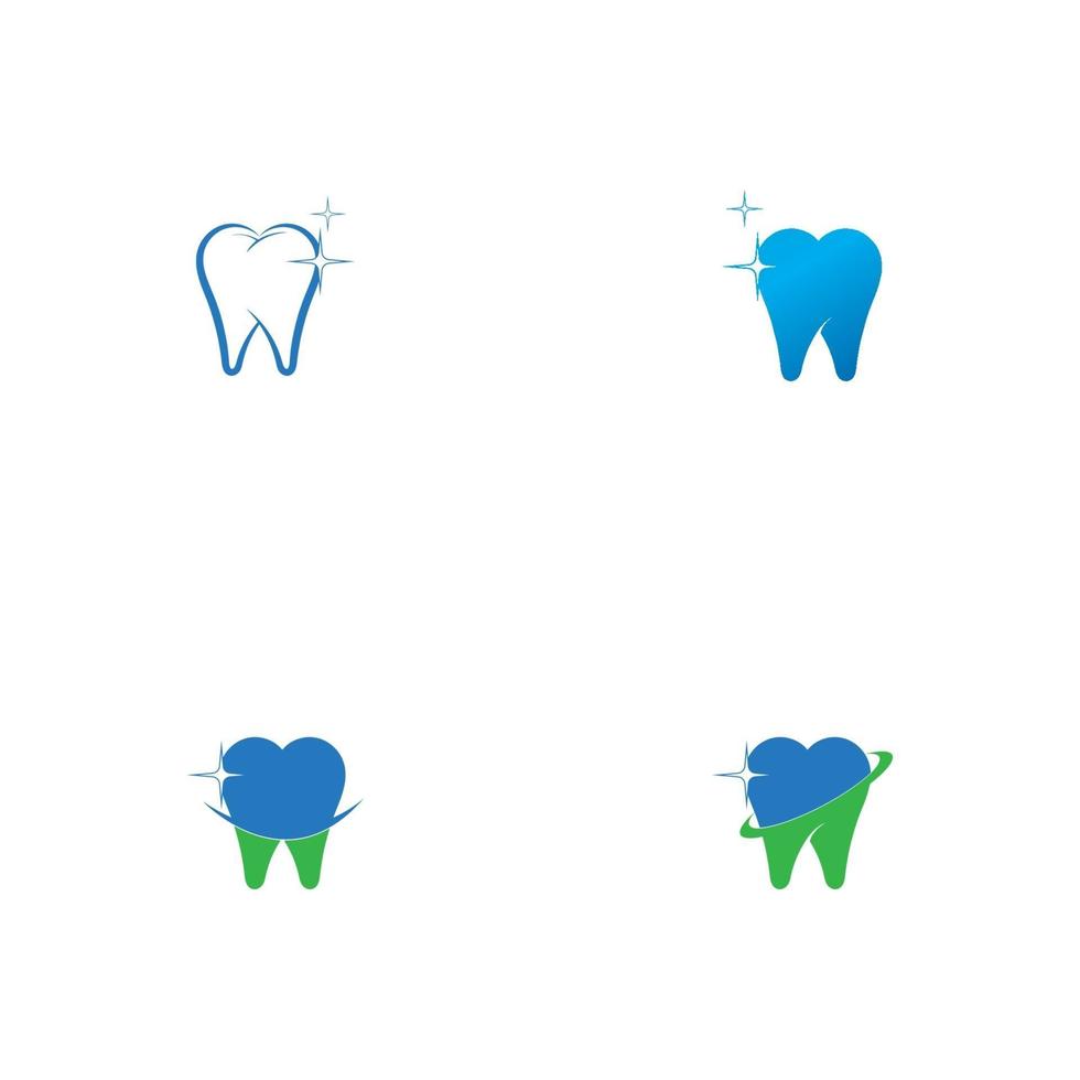 Aplicación de iconos de plantilla de logotipo y símbolos dentales vector