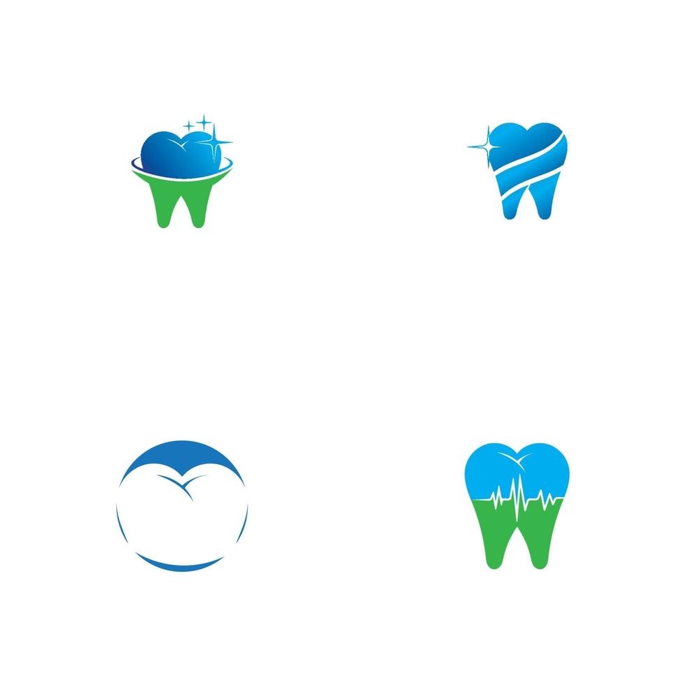 Aplicación de iconos de plantilla de logotipo y símbolos dentales vector