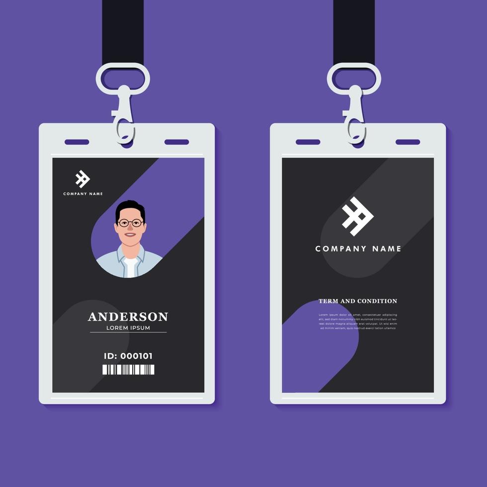 professional corporate id card template with realistic mockup vector