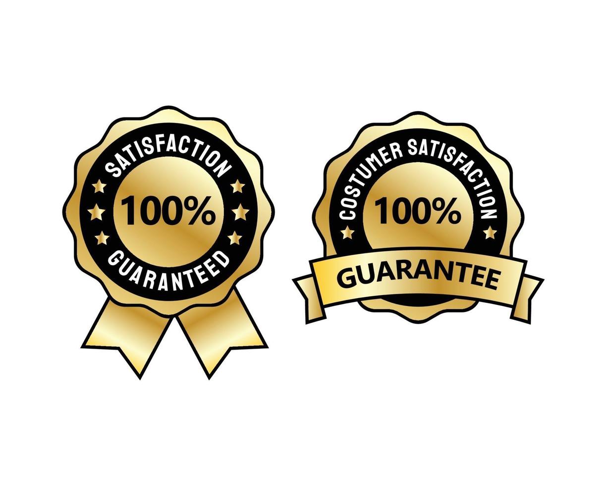 costumer satisfaction guarantee gold badge vector