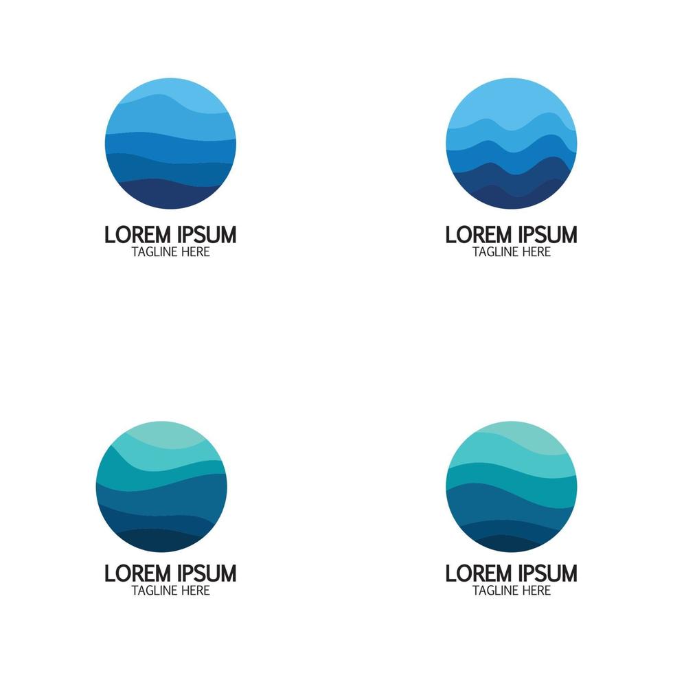 Isolated round shape logo. Blue color logotype. Flowing water image. vector