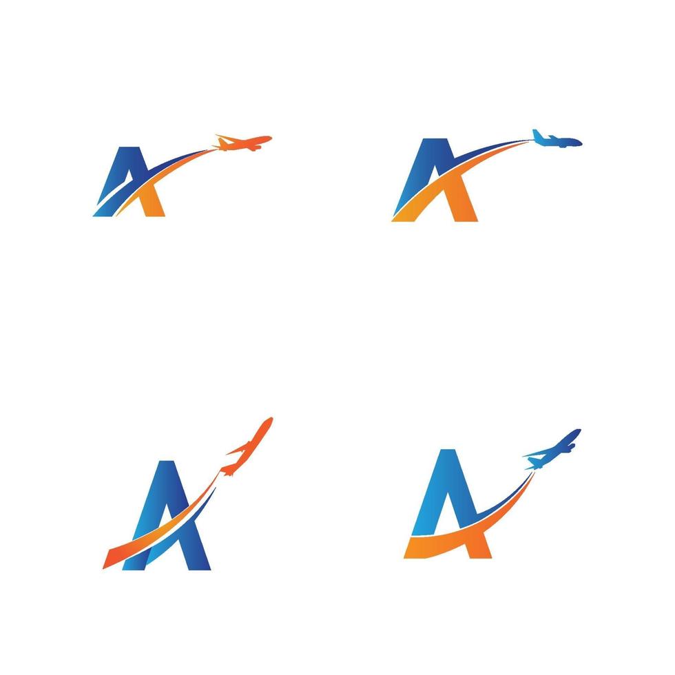 Letra a vector de plantilla de diseño de logotipo de viajes aéreos