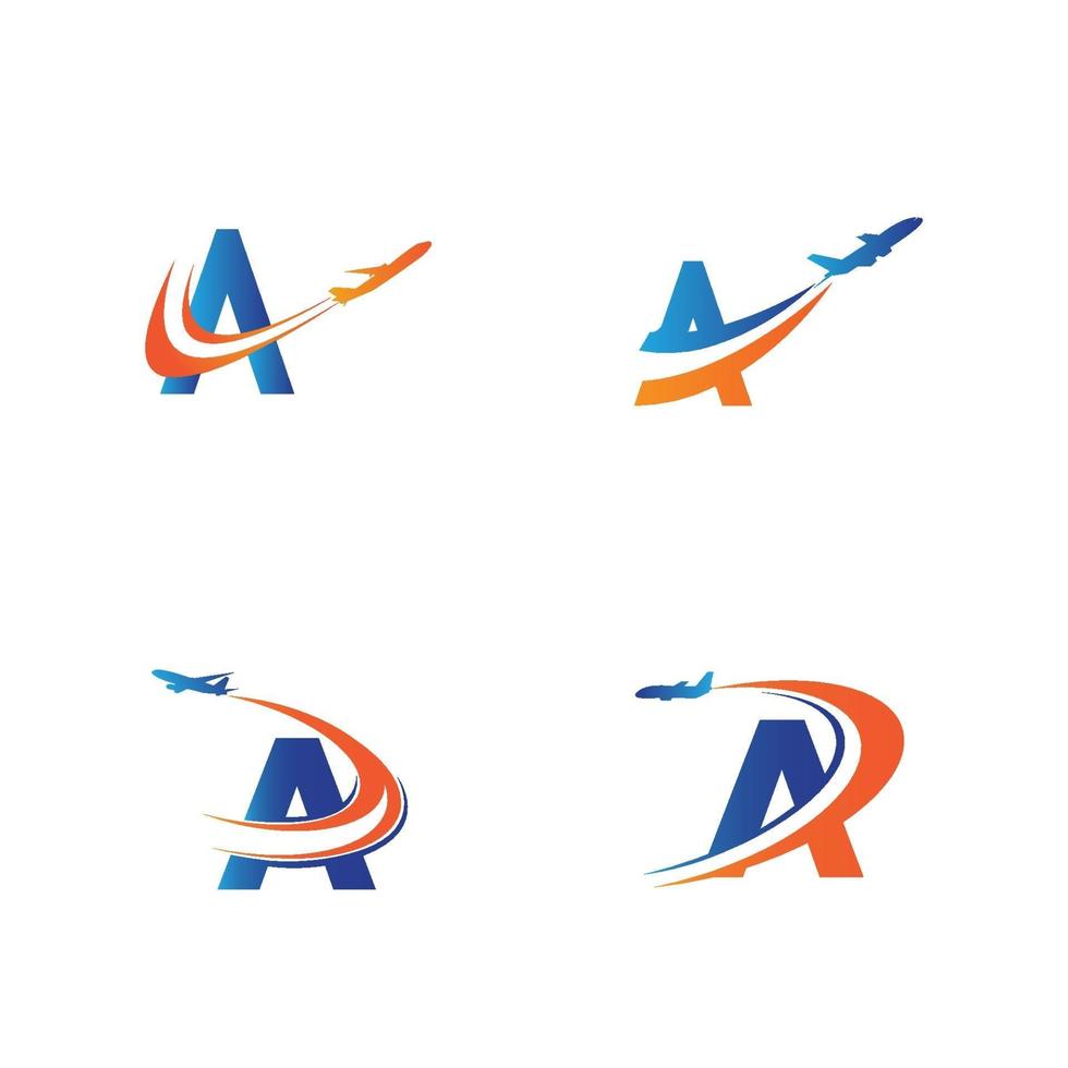 Letra a vector de plantilla de diseño de logotipo de viajes aéreos