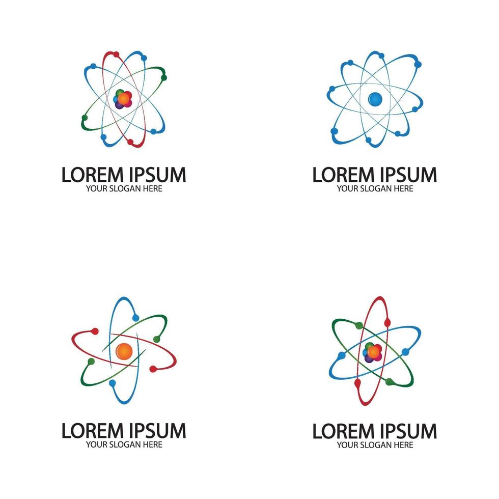 logotipo de icono de átomo. símbolo de ilustración vectorial de la ciencia vector