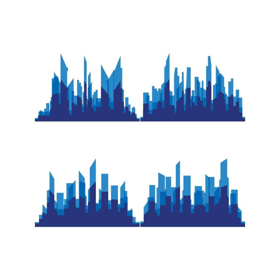 horizonte de la ciudad moderna. silueta de la ciudad. diseño de ilustración vectorial vector