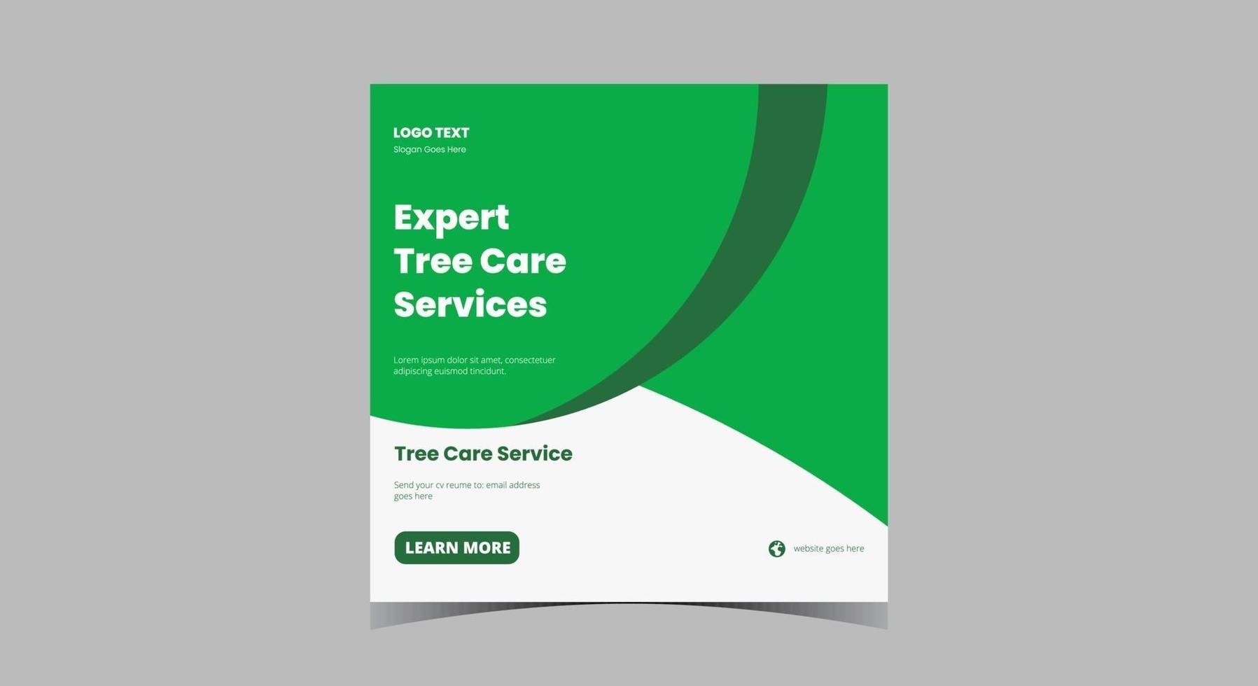 Tree service social media post. Garden cleaning service social media vector