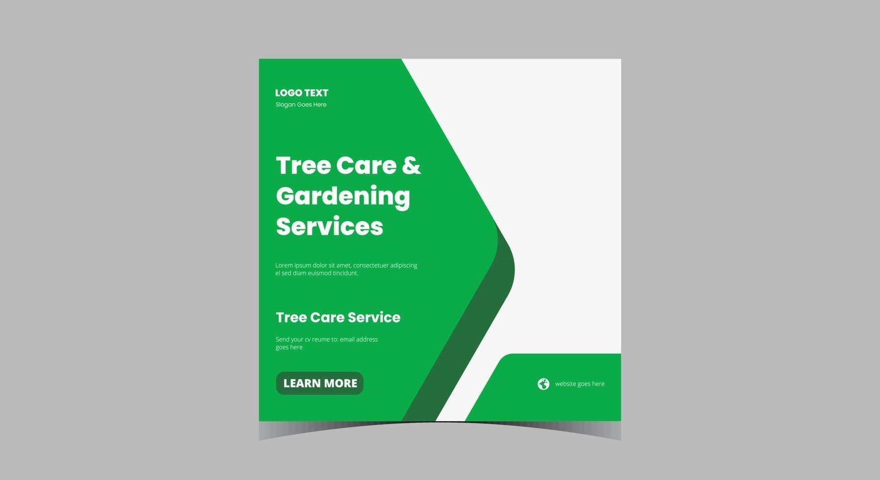 Tree service social media post. Garden cleaning service social media vector