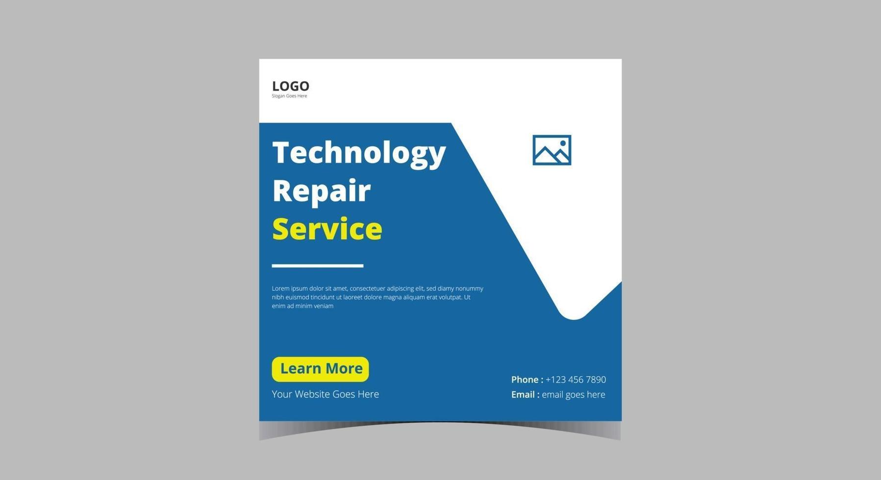 Electronics repair service social media post vector