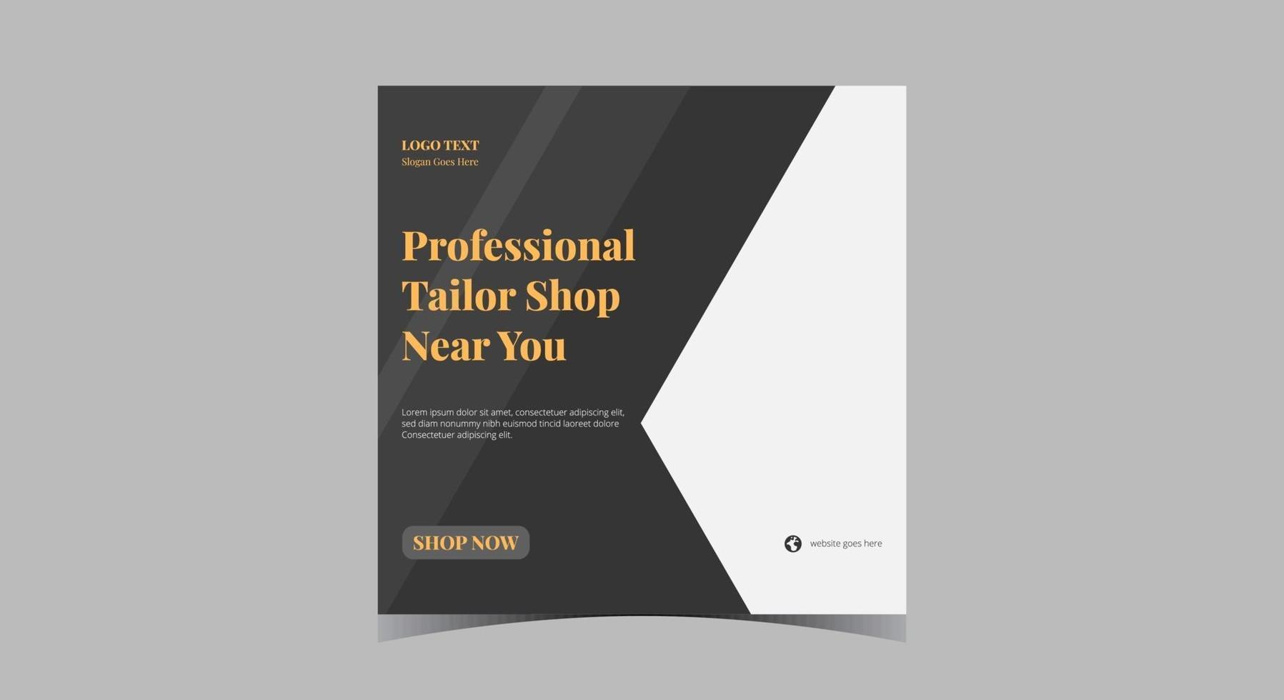 Tailor shop promotion social media post design. Professional tailor