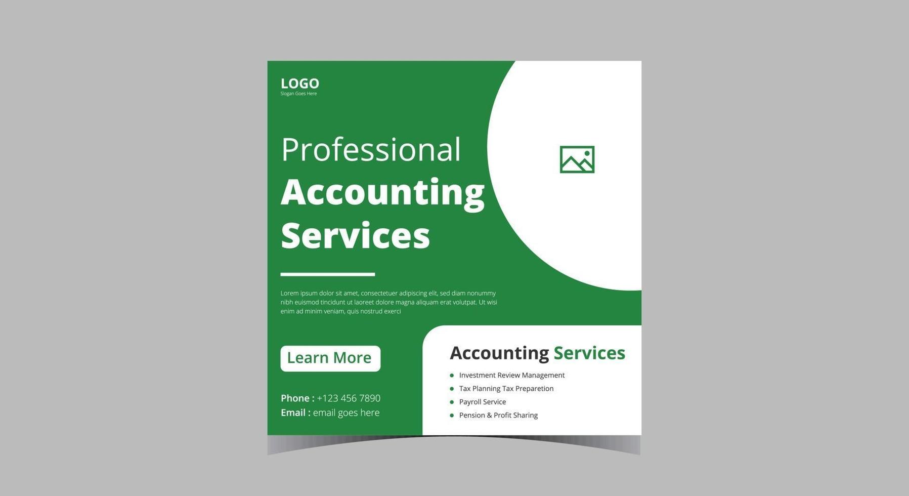 Accounting and bookkeeping service social media post vector