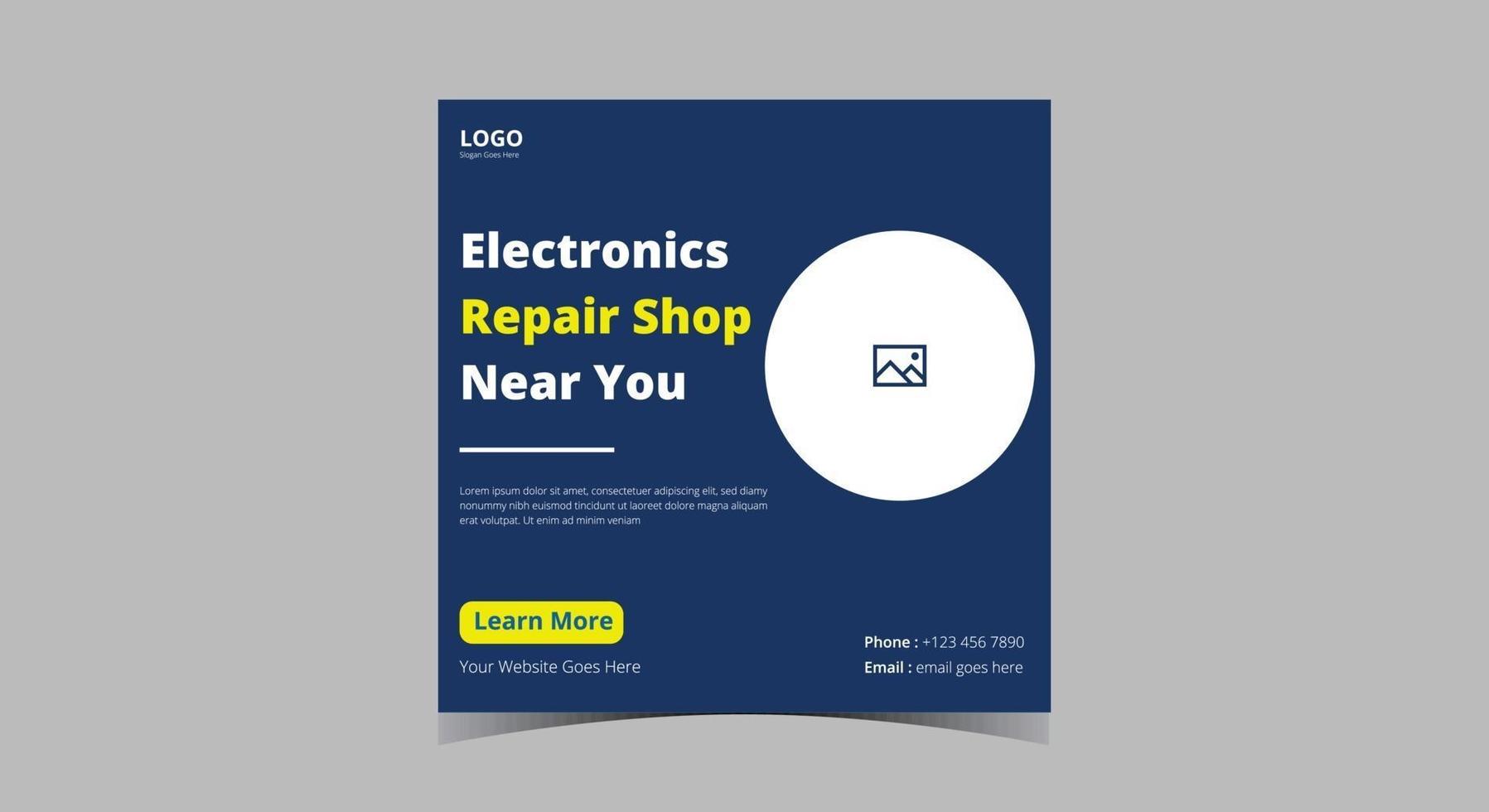 Electronics repair service social media post vector