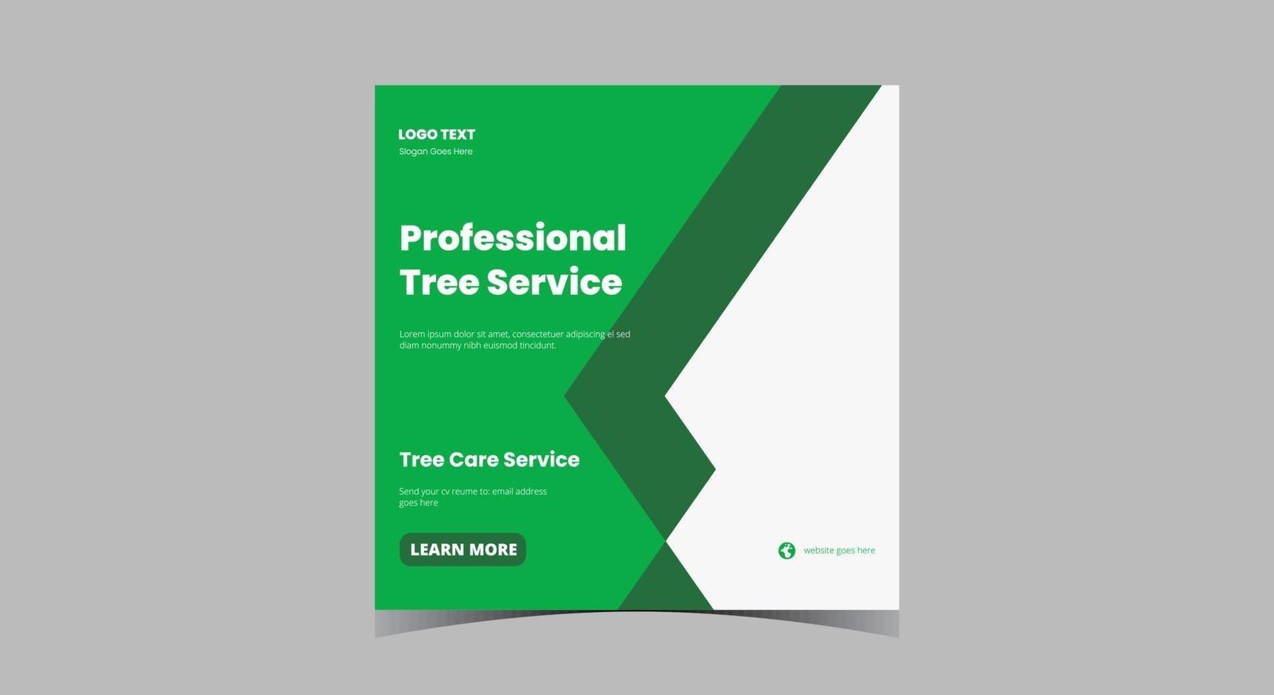 Tree service social media post. Garden cleaning service social media vector