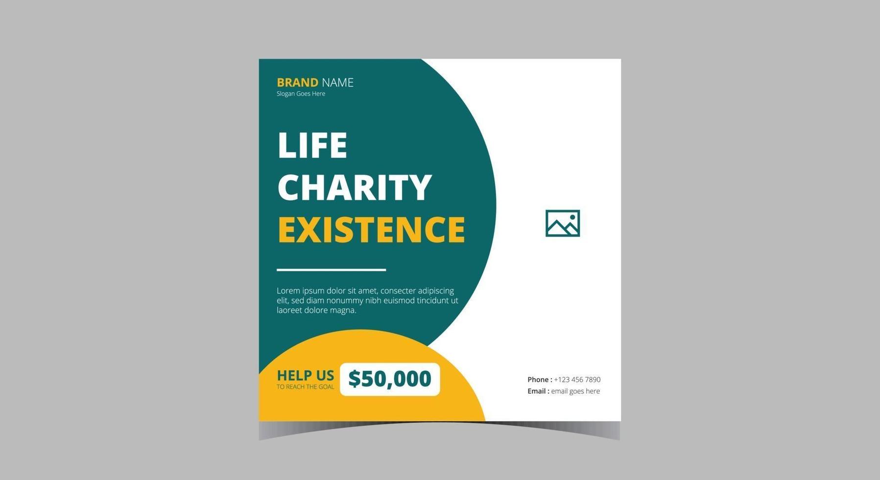 Charity social media post design. Donate in your charity social media vector