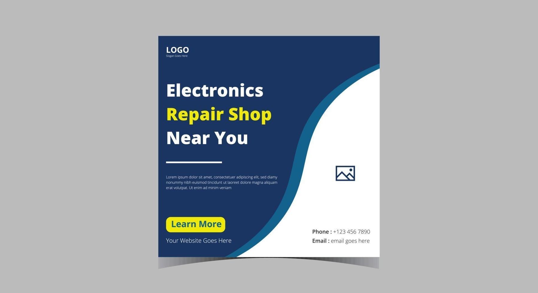 Electronics repair service social media post vector