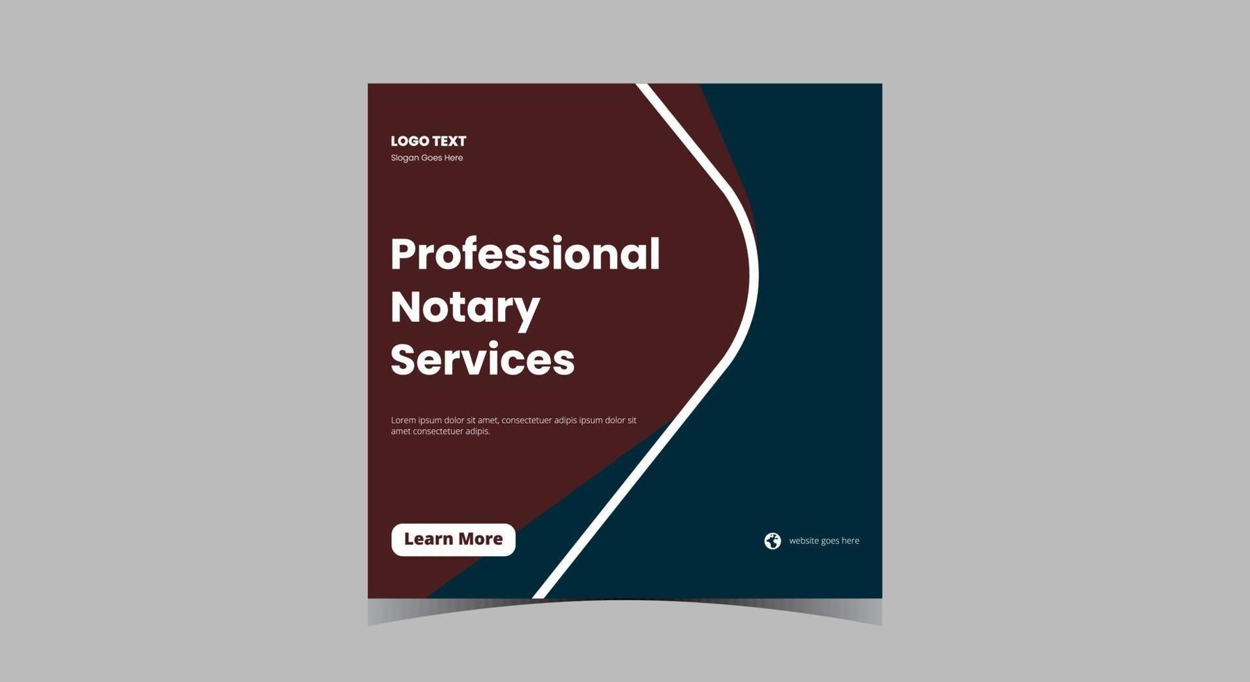 Notary service social media post design vector
