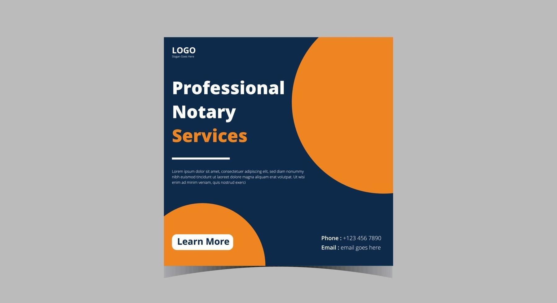 Notary service social media post design vector