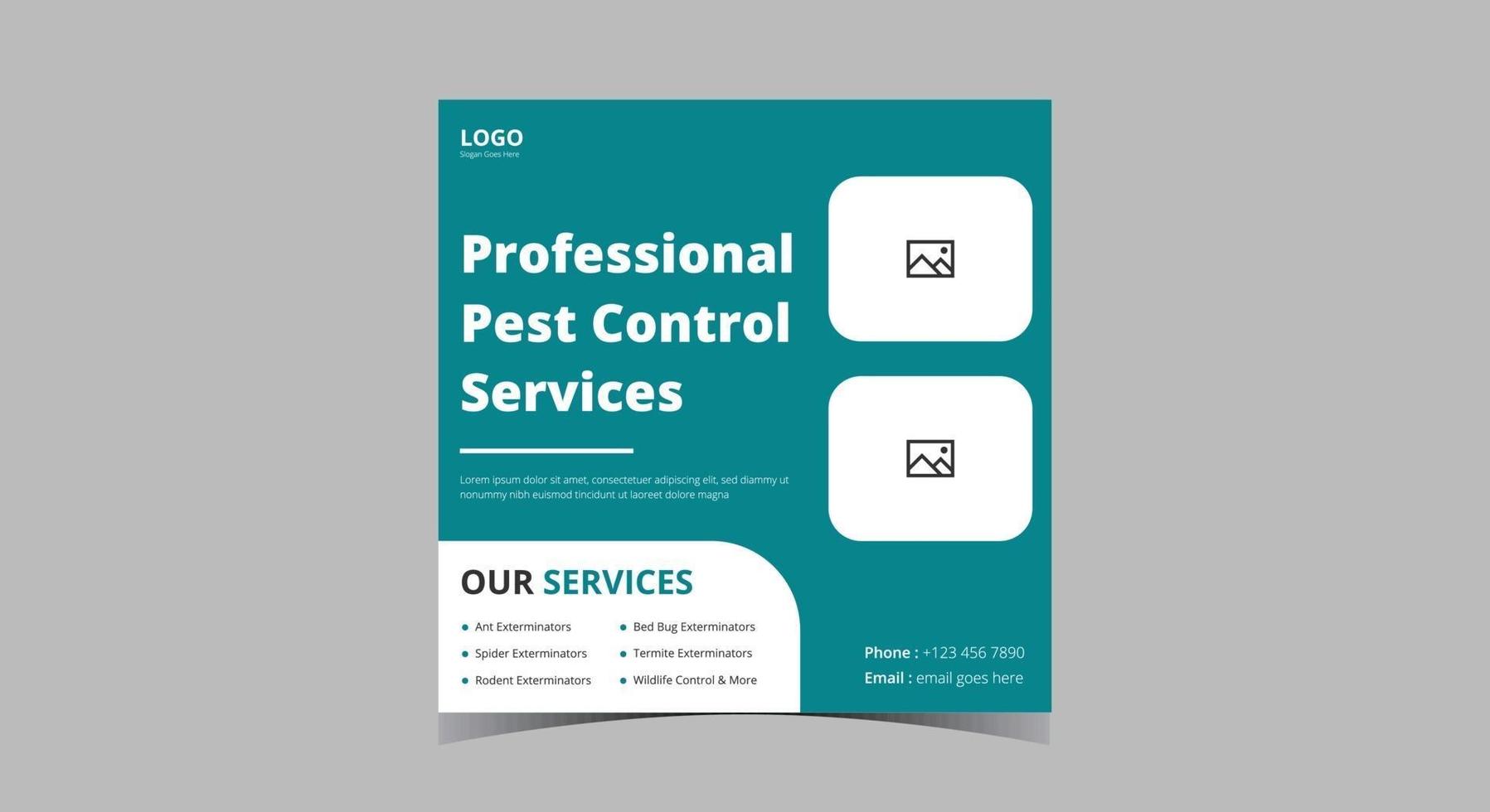 Pest control service social media post. Cleaning service social media vector