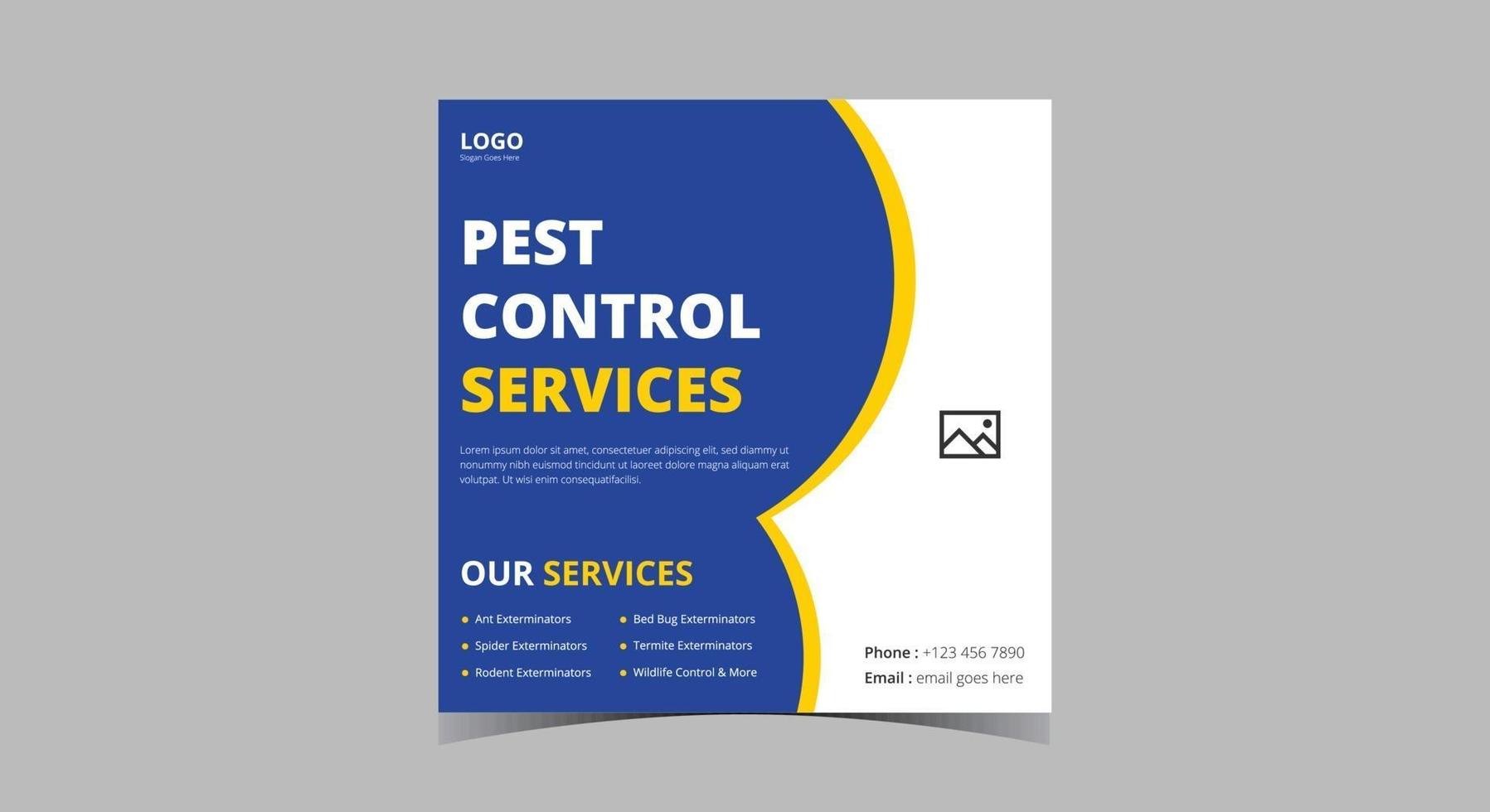 Pest control service social media post. Cleaning service social media vector