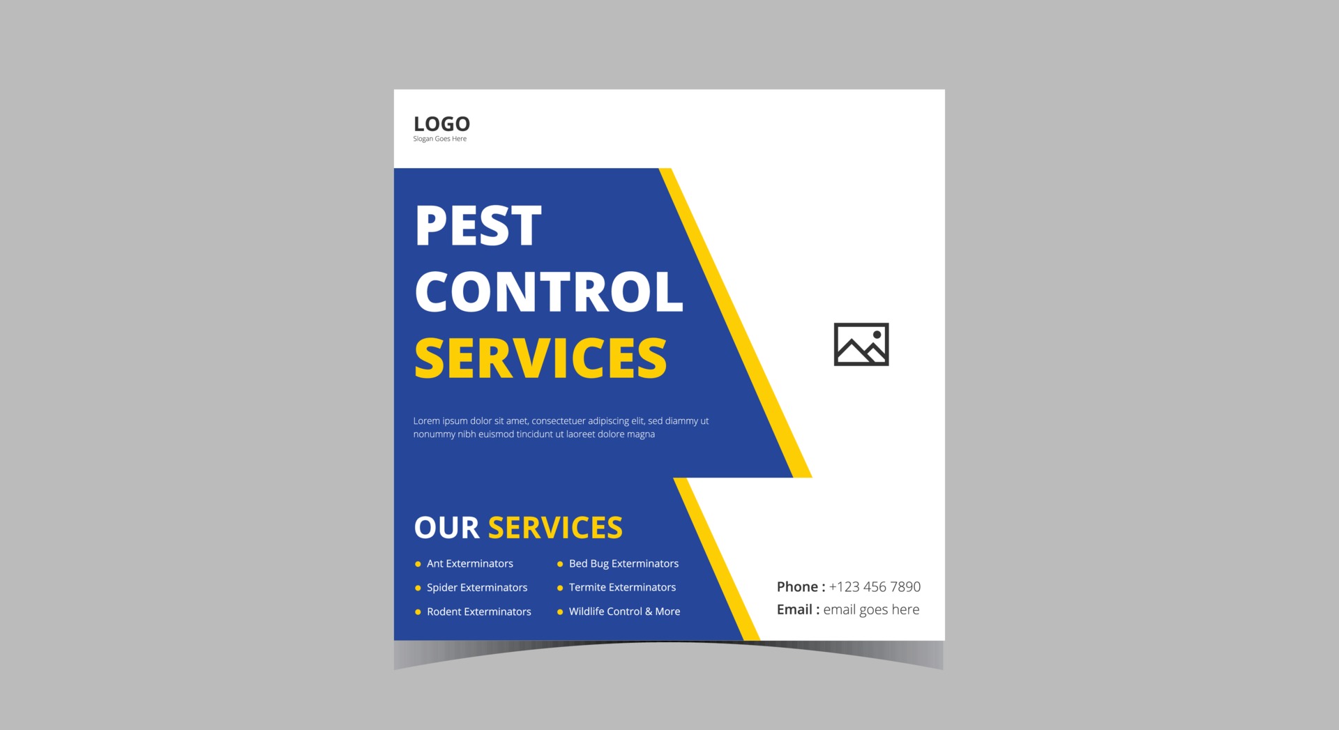 Pest control service social media post. Cleaning service social media