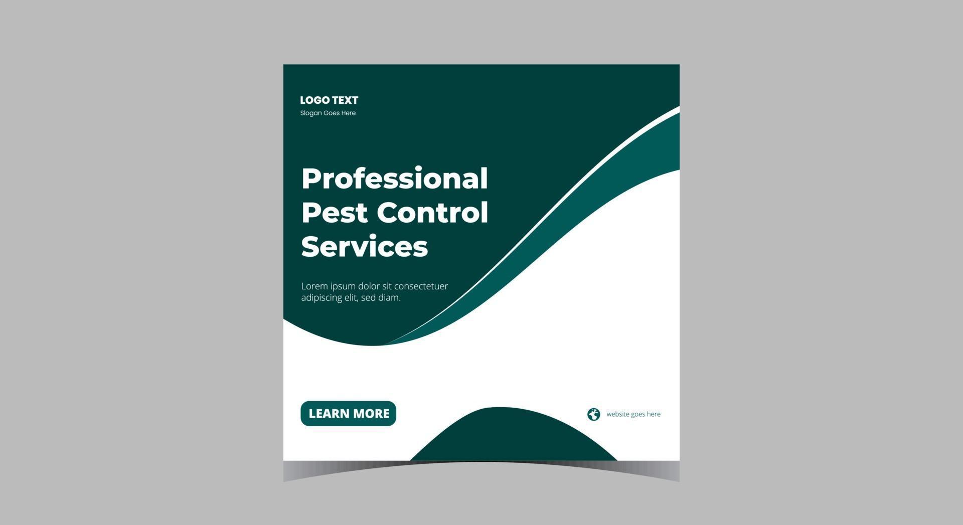 Pest control service social media post. Cleaning service social media