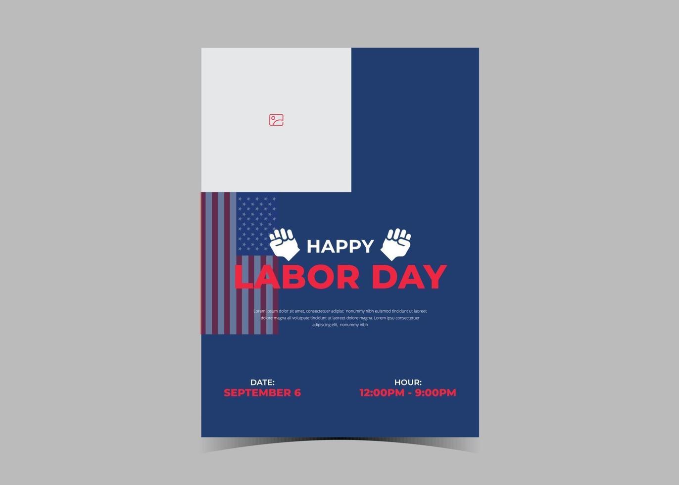 Labor day celebration flyer template design. Labor day event poster vector